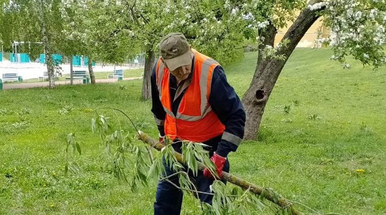 Наводят порядок в парках Курска 42 человека и 11 спецмашин